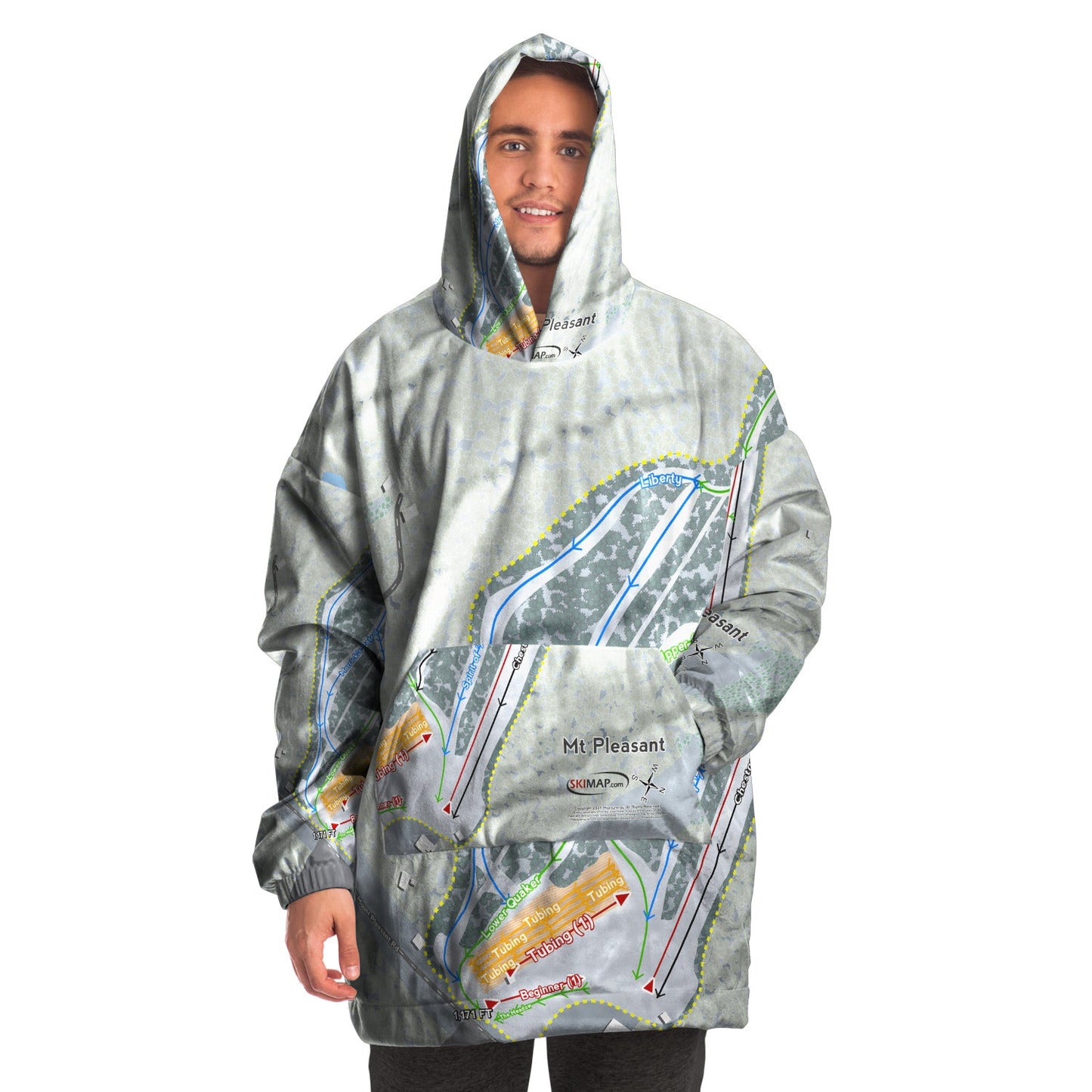 Mountain Pleasant, Pennsylvania Ski Trail Map Snuggie - Powderaddicts