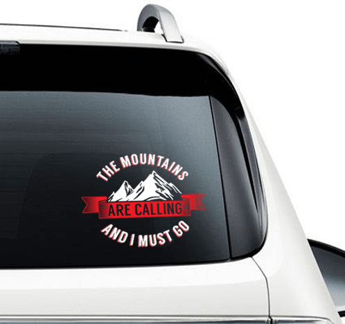 Mountains Are Calling Car Sticker - Powderaddicts