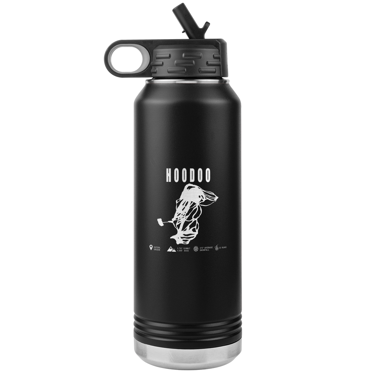 Hoodoo, Oregon Ski Trail Map 32oz Water Bottle Tumbler - Powderaddicts