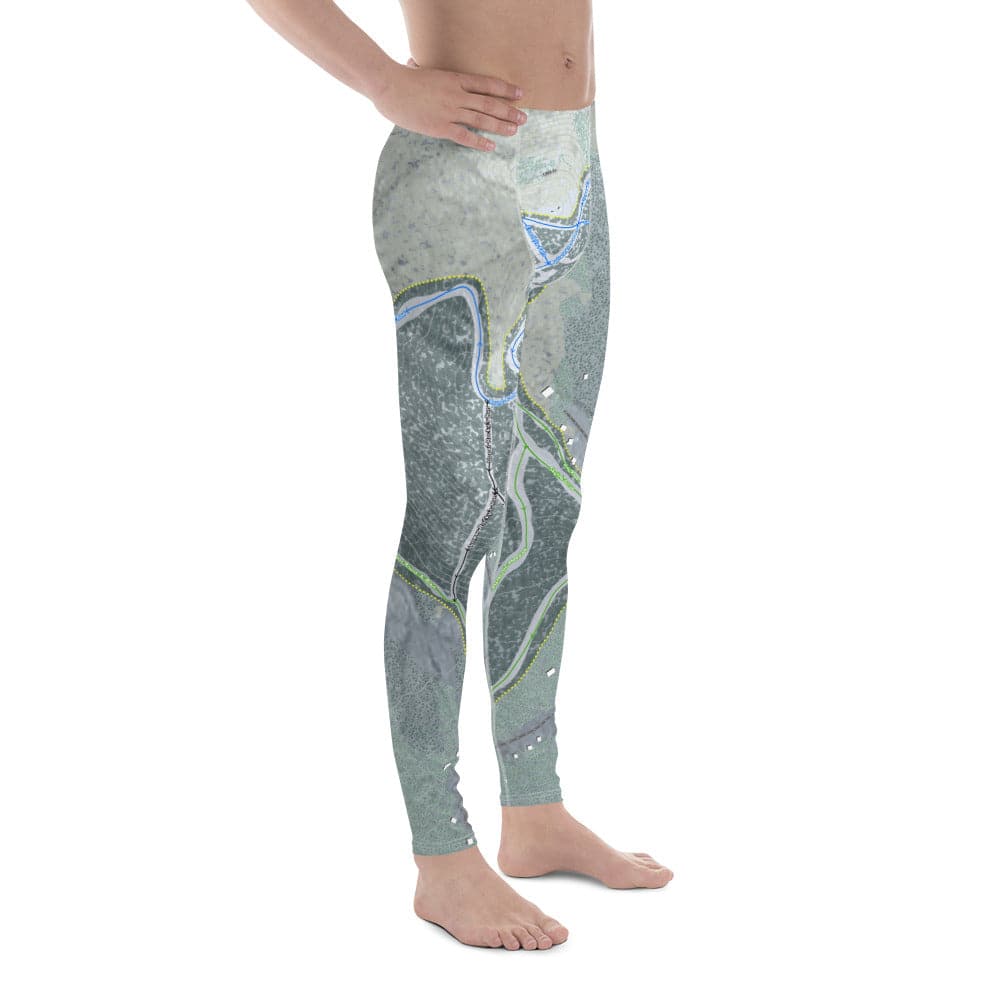 Mt Abram, Maine Ski Trail Map Men&#39;s Base Layer Bottom - Powderaddicts