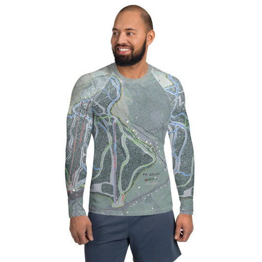 Mt Abram, Maine Ski Trail Map Men's Base Layer Top - Powderaddicts