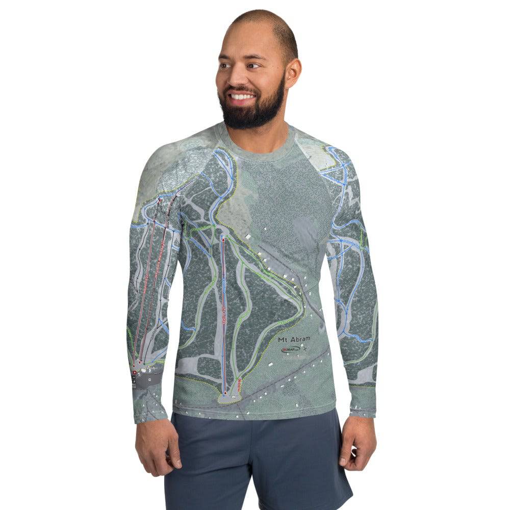 Mt Abram, Maine Ski Trail Map Men's Base Layer Top - Powderaddicts