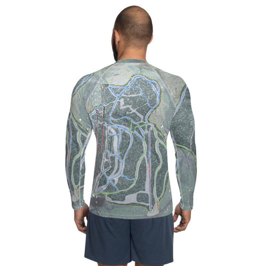 Mt Abram, Maine Ski Trail Map Men's Base Layer Top - Powderaddicts