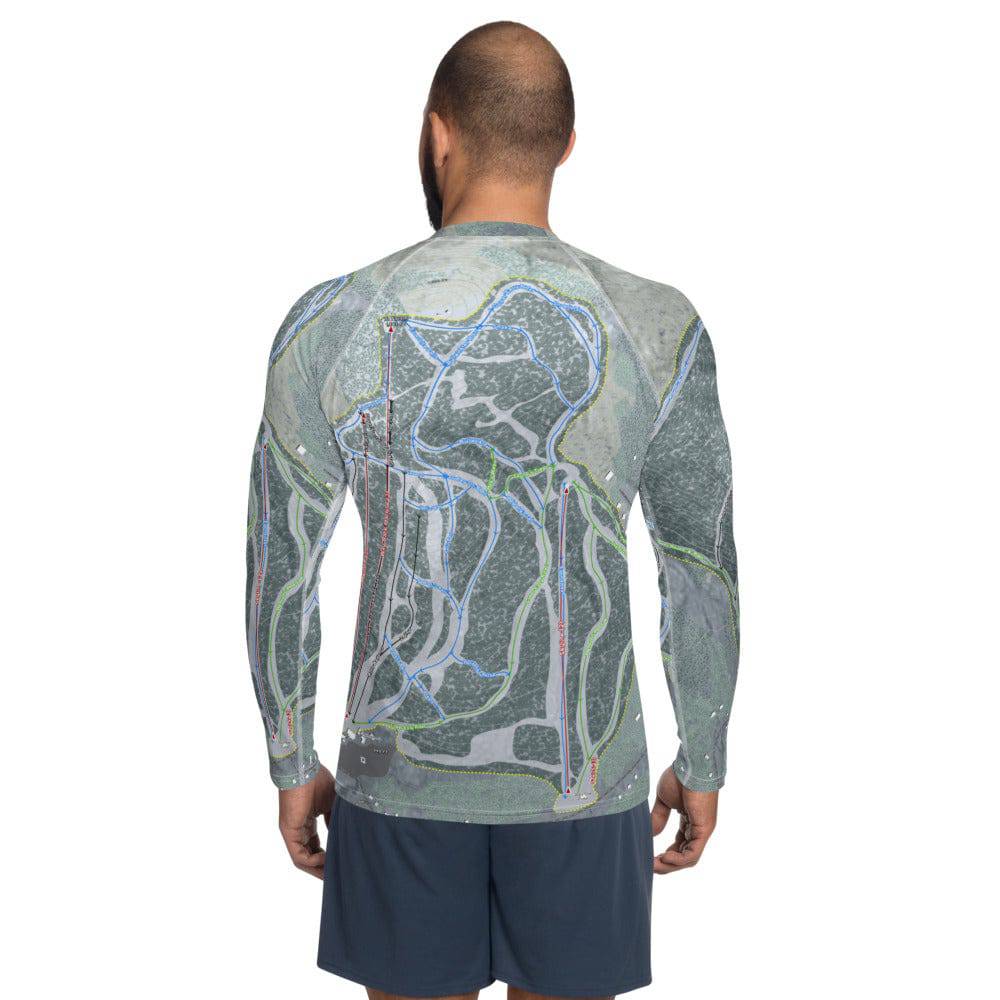 Mt Abram, Maine Ski Trail Map Men's Base Layer Top - Powderaddicts