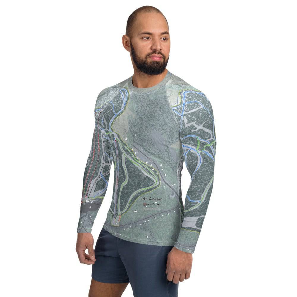 Mt Abram, Maine Ski Trail Map Men's Base Layer Top - Powderaddicts