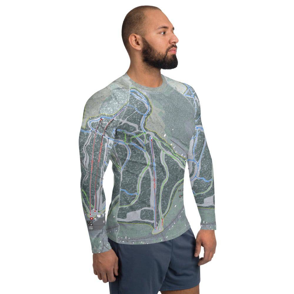 Mt Abram, Maine Ski Trail Map Men's Base Layer Top - Powderaddicts