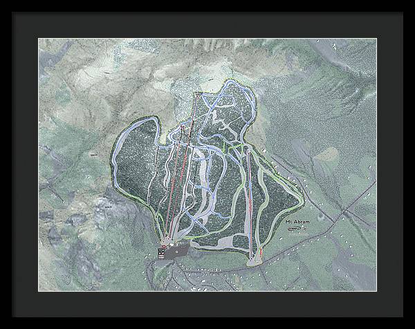 Mt Abram Ski Trail Map - Framed Print - Powderaddicts