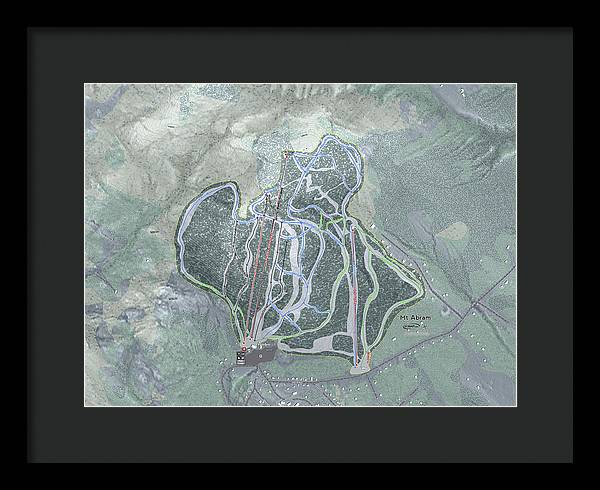 Mt Abram Ski Trail Map - Framed Print - Powderaddicts