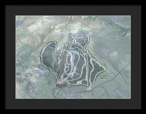 Mt Abram Ski Trail Map - Framed Print - Powderaddicts