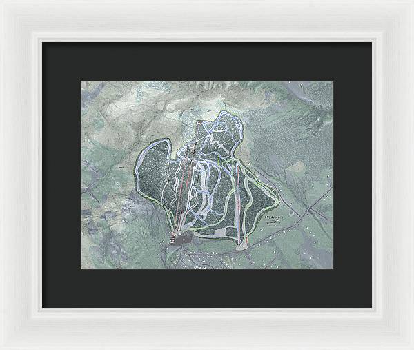 Mt Abram Ski Trail Map - Framed Print - Powderaddicts