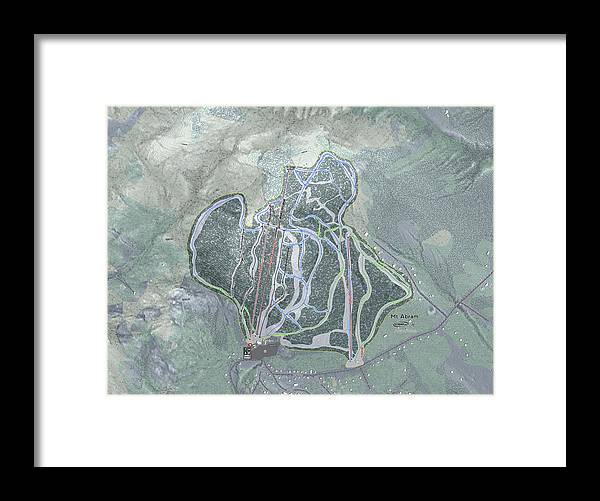 Mt Abram Ski Trail Map - Framed Print - Powderaddicts