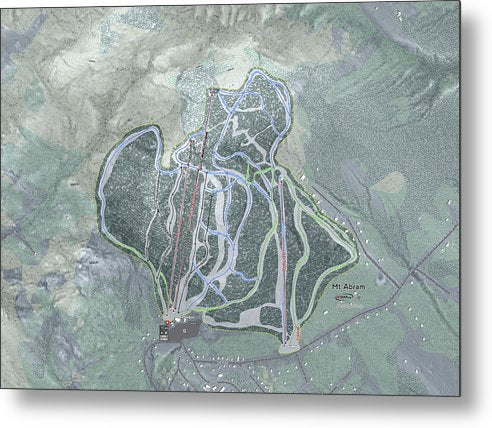 Mt Abram Ski Trail Map - Metal Print - Powderaddicts