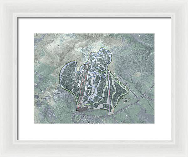 Mt Abram Ski Trail Map - Framed Print - Powderaddicts