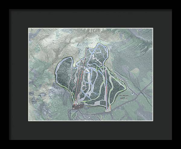 Mt Abram Ski Trail Map - Framed Print - Powderaddicts