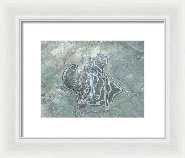 Mt Abram Ski Trail Map - Framed Print - Powderaddicts