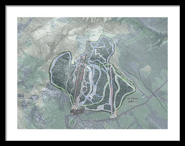 Mt Abram Ski Trail Map - Framed Print - Powderaddicts