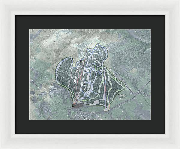 Mt Abram Ski Trail Map - Framed Print - Powderaddicts