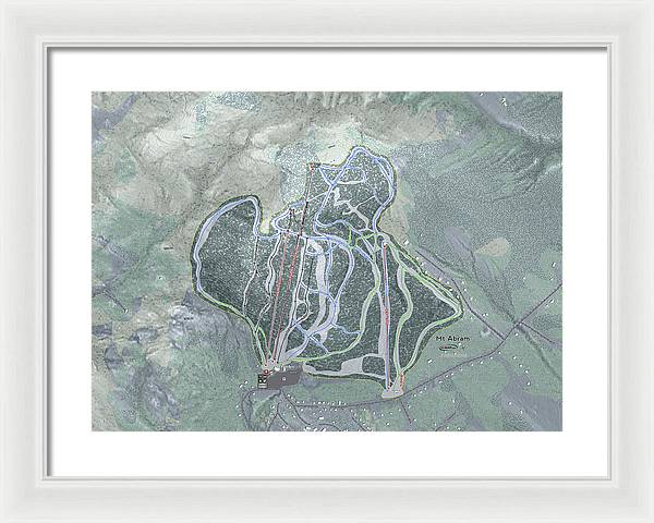 Mt Abram Ski Trail Map - Framed Print - Powderaddicts