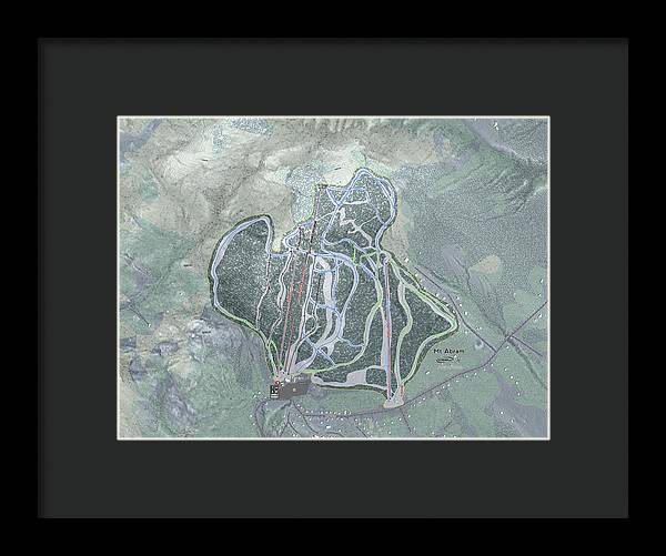 Mt Abram Ski Trail Map - Framed Print - Powderaddicts