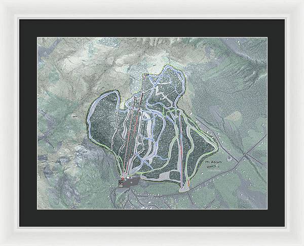 Mt Abram Ski Trail Map - Framed Print - Powderaddicts