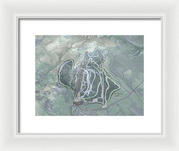 Mt Abram Ski Trail Map - Framed Print - Powderaddicts