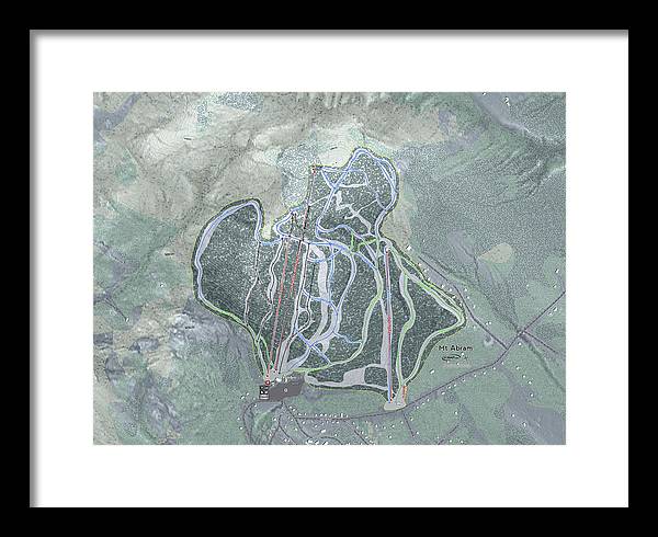 Mt Abram Ski Trail Map - Framed Print - Powderaddicts