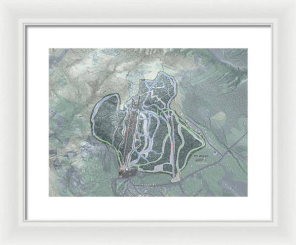 Mt Abram Ski Trail Map - Framed Print - Powderaddicts