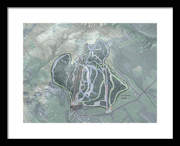 Mt Abram Ski Trail Map - Framed Print - Powderaddicts