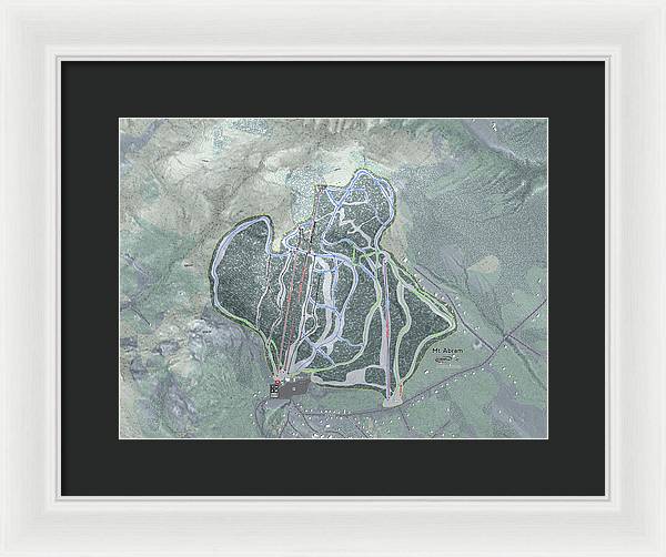Mt Abram Ski Trail Map - Framed Print - Powderaddicts