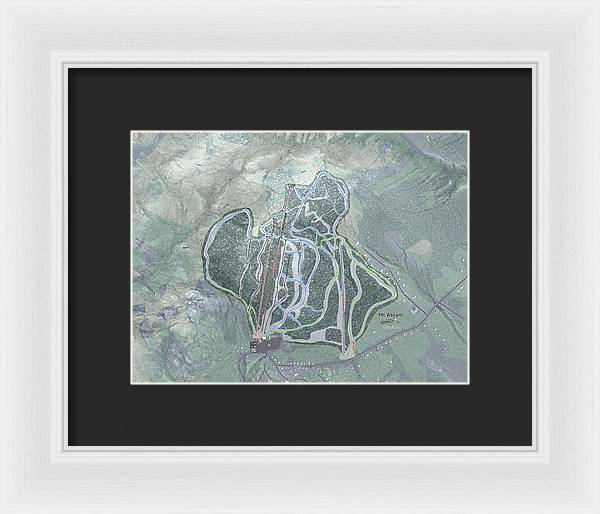 Mt Abram Ski Trail Map - Framed Print - Powderaddicts