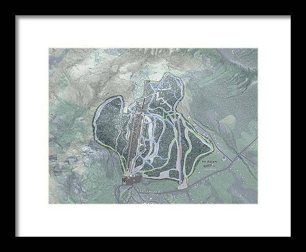 Mt Abram Ski Trail Map - Framed Print - Powderaddicts