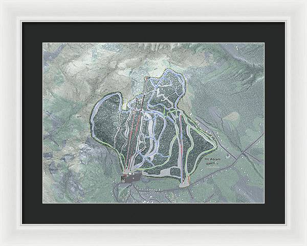 Mt Abram Ski Trail Map - Framed Print - Powderaddicts