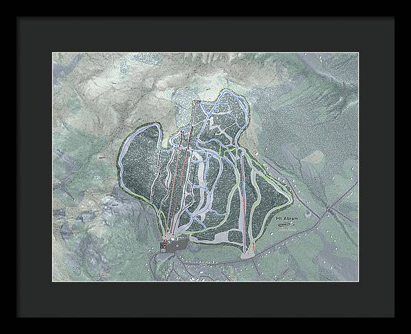 Mt Abram Ski Trail Map - Framed Print - Powderaddicts