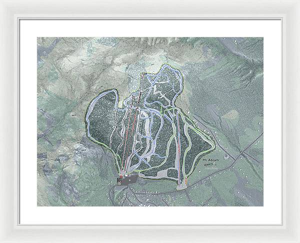 Mt Abram Ski Trail Map - Framed Print - Powderaddicts