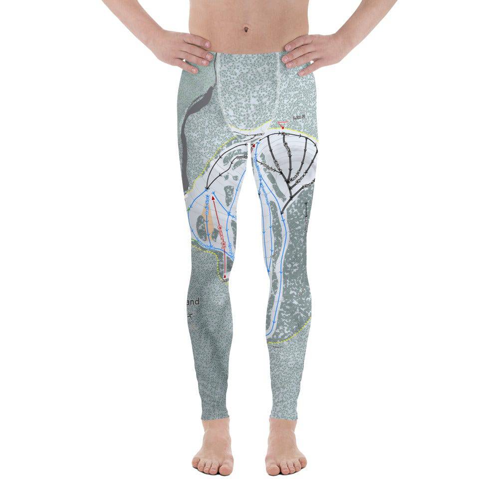 Mt Ashland, Oregon Ski Trail Map Men's Base Layer Bottom - Powderaddicts