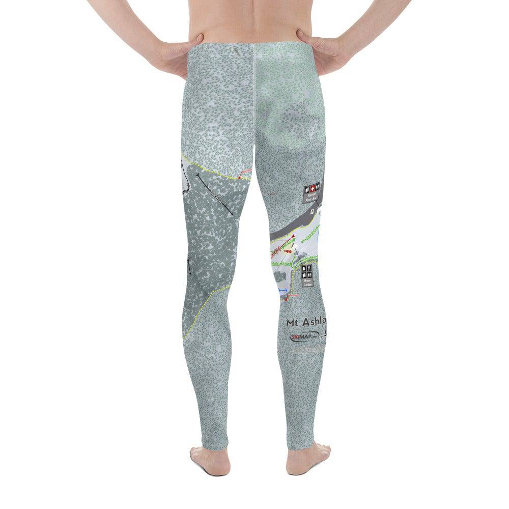 Mt Ashland, Oregon Ski Trail Map Men's Base Layer Bottom - Powderaddicts