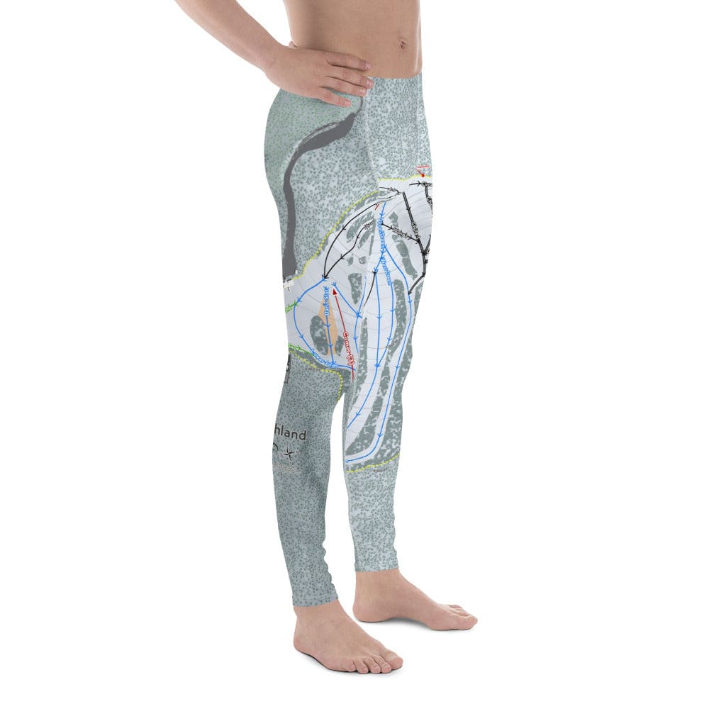 Mt Ashland, Oregon Ski Trail Map Men's Base Layer Bottom - Powderaddicts
