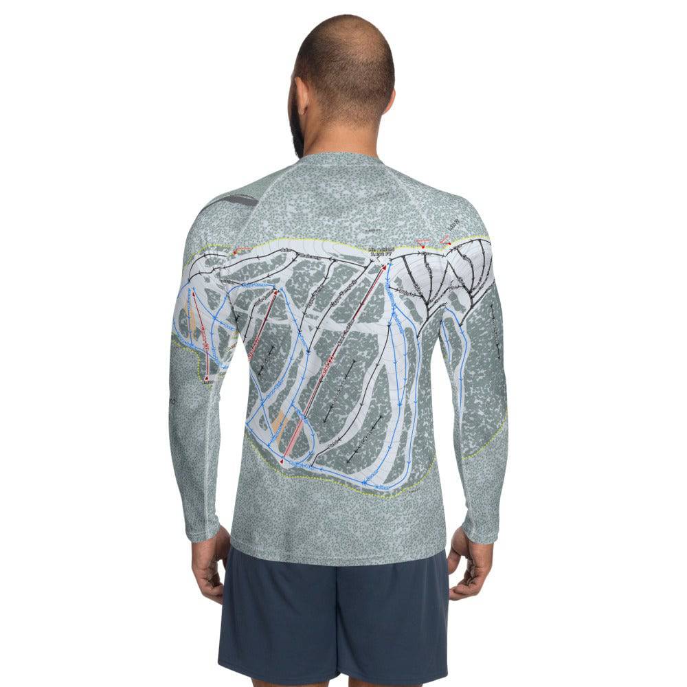 Mt. Ashland, Oregon Ski Trail Map Men's Base Layer Top - Powderaddicts
