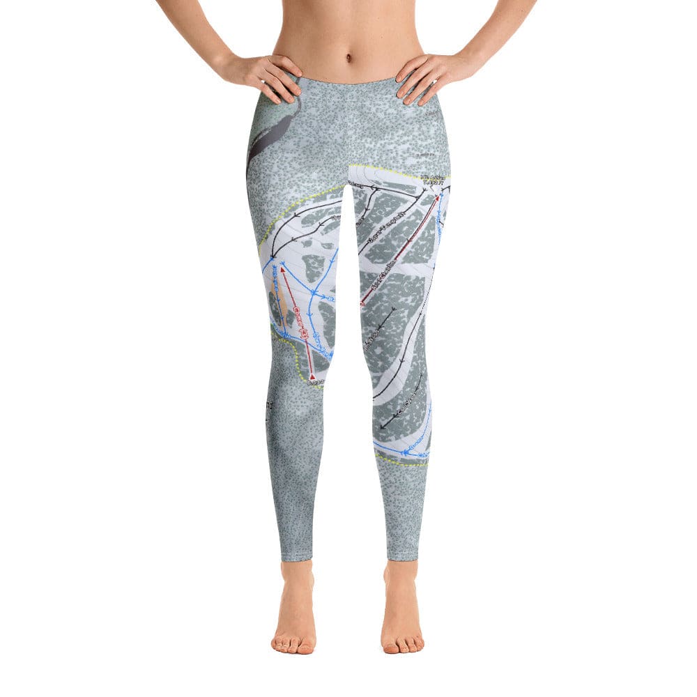 Mt Ashland, Oregon Ski Trail Map Women's Base Layer Bottom - Powderaddicts