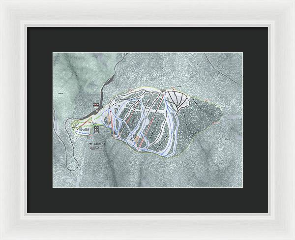 Mt Ashland Ski Trail Map - Framed Print - Powderaddicts