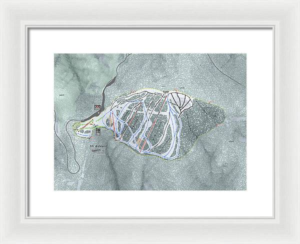 Mt Ashland Ski Trail Map - Framed Print - Powderaddicts