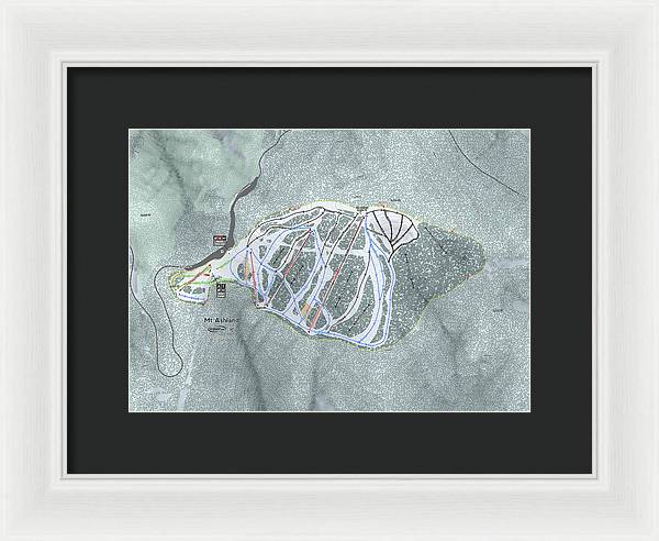 Mt Ashland Ski Trail Map - Framed Print - Powderaddicts