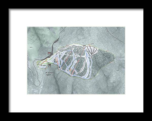 Mt Ashland Ski Trail Map - Framed Print - Powderaddicts