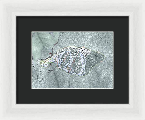 Mt Ashland Ski Trail Map - Framed Print - Powderaddicts