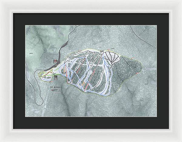 Mt Ashland Ski Trail Map - Framed Print - Powderaddicts