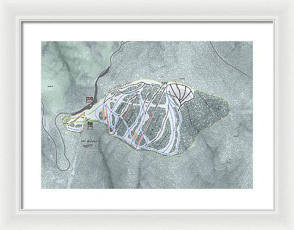 Mt Ashland Ski Trail Map - Framed Print - Powderaddicts