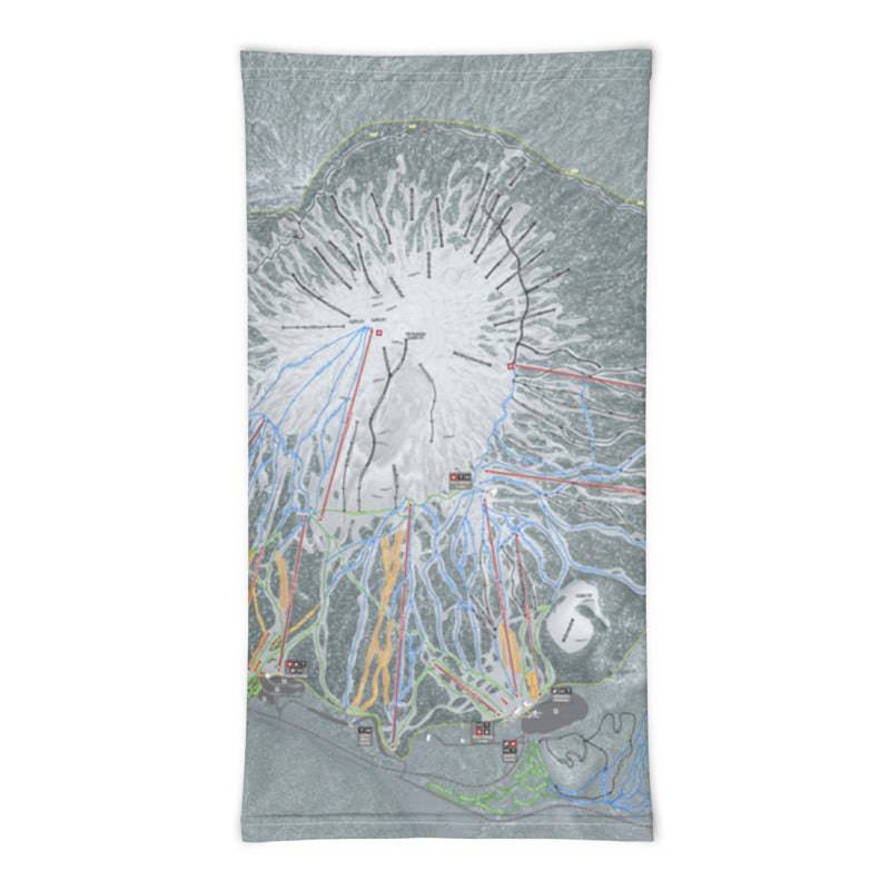 Mt Bachelor, Oregon Ski Trail Map Printed Neck Gaiter - Powderaddicts