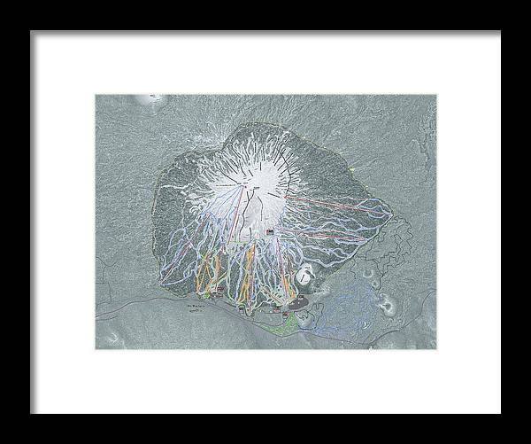 Mt Bachelor Ski Trail Map - Framed Print - Powderaddicts