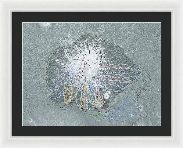 Mt Bachelor Ski Trail Map - Framed Print - Powderaddicts