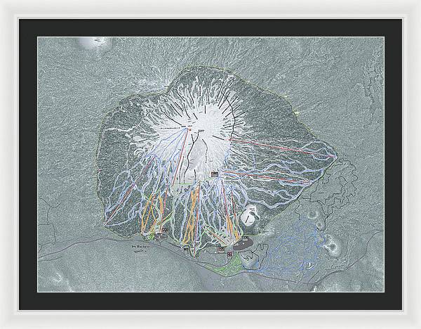Mt Bachelor Ski Trail Map - Framed Print - Powderaddicts